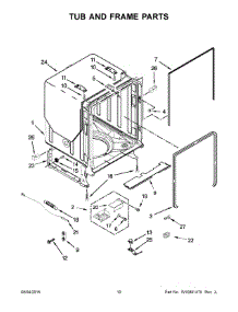 06 - Tub And Frame Parts parts for Whirlpool Dishwasher GLB14BBANA0 from AppliancePartsPros.com