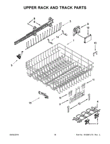 10 - Upper Rack And Track Parts parts for Whirlpool Dishwasher GLB14BBANA0 from AppliancePartsPros.com