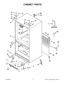 02 - Cabinet Parts parts for Whirlpool Refrigerator GX2FHDXVQ07 from AppliancePartsPros.com