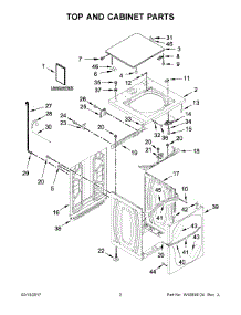 02 - Top And Cabinet Parts parts for Whirlpool Laundry Center QCAE2735FQ0 from AppliancePartsPros.com