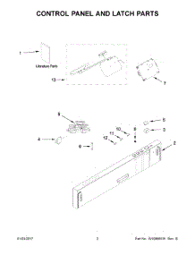02 - Control Panel And Latch Parts parts for Whirlpool Dishwasher UDT518SAFP0 from AppliancePartsPros.com