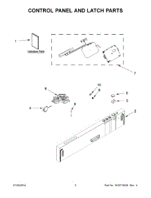 02 - Control Panel And Latch Parts parts for Whirlpool Dishwasher UDT518SBDP0 from AppliancePartsPros.com