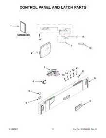 02 - Control Panel And Latch Parts parts for Whirlpool Dishwasher UDT555SAFP0 from AppliancePartsPros.com