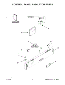 02 - Control Panel And Latch Parts parts for Whirlpool Dishwasher UDT555SBDP0 from AppliancePartsPros.com