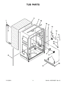 03 - Tub Parts parts for Whirlpool Dishwasher UDT555SBDP0 from AppliancePartsPros.com