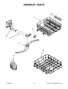 07 - Dishrack Parts parts for Whirlpool Dishwasher UDT555SBDP0 from AppliancePartsPros.com