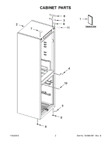 02 - Cabinet Parts parts for Whirlpool Refrigerator URB551WNEM0 from AppliancePartsPros.com