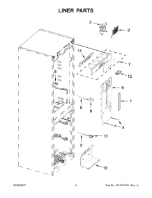 03 - Liner Parts parts for Whirlpool Refrigerator URB551WNGZ0 from AppliancePartsPros.com