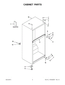 02 - Cabinet Parts parts for Whirlpool Refrigerator W4TXNWFWT03 from AppliancePartsPros.com