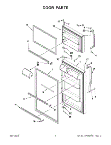 03 - Door Parts parts for Whirlpool Refrigerator W4TXNWFWT03 from AppliancePartsPros.com