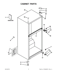 02 - Cabinet Parts parts for Whirlpool Refrigerator W6RXNGFWB03 from AppliancePartsPros.com