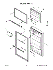 03 - Door Parts parts for Whirlpool Refrigerator W6RXNGFWB03 from AppliancePartsPros.com