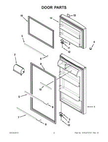 03 - Door Parts parts for Whirlpool Refrigerator W8RXCGFXB02 from AppliancePartsPros.com