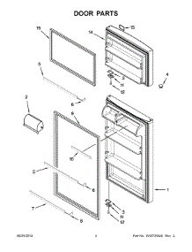 03 - Door Parts parts for Whirlpool Refrigerator W8RXCGFXS04 from AppliancePartsPros.com