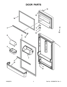03 - Door Parts parts for Whirlpool Refrigerator W8RXEGMWB03 from AppliancePartsPros.com