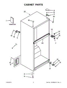 02 - Cabinet Parts parts for Whirlpool Refrigerator W8RXEGMWD02 from AppliancePartsPros.com