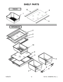 07 - Shelf Parts parts for Whirlpool Refrigerator W8RXEGMWS03 from AppliancePartsPros.com