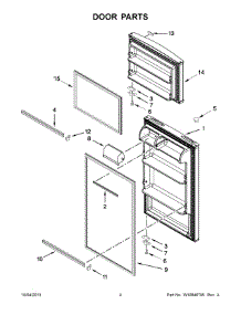 03 - Door Parts parts for Whirlpool Refrigerator W8RXNGFBD00 from AppliancePartsPros.com