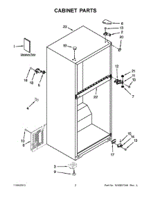 02 - Cabinet Parts parts for Whirlpool Refrigerator W8RXNGMBQ01 from AppliancePartsPros.com
