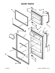 03 - Door Parts parts for Whirlpool Refrigerator W8TXEWFYB03 from AppliancePartsPros.com