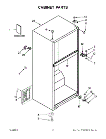 02 - Cabinet Parts parts for Whirlpool Refrigerator W8TXNGMBQ01 from AppliancePartsPros.com