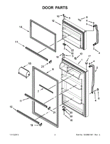 03 - Door Parts parts for Whirlpool Refrigerator W8TXNGZBT01 from AppliancePartsPros.com