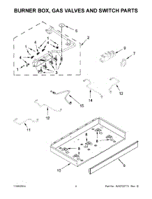 03 - Burner Box, Gas Valves And Switch Parts parts for Whirlpool Cooktop WCG51US6DB00 from AppliancePartsPros.com
