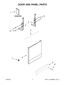 02 - Door And Panel Parts parts for Whirlpool Dishwasher WDF110PABS5 from AppliancePartsPros.com
