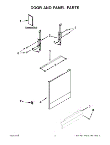 02 - Door And Panel Parts parts for Whirlpool Dishwasher WDF111PABW4 from AppliancePartsPros.com
