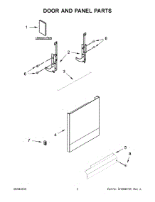 02 - Door And Panel Parts parts for Whirlpool Dishwasher WDF120PAFT0 from AppliancePartsPros.com