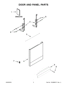 02 - Door And Panel Parts parts for Whirlpool Dishwasher WDF121PAFB0 from AppliancePartsPros.com