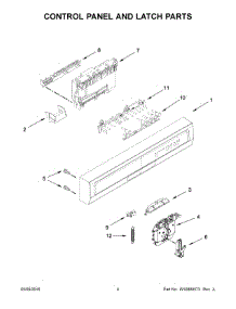 03 - Control Panel And Latch Parts parts for Whirlpool Dishwasher WDF121PAFW0 from AppliancePartsPros.com