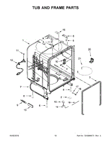 06 - Tub And Frame Parts parts for Whirlpool Dishwasher WDF121PAFW0 from AppliancePartsPros.com