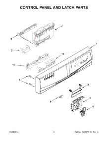 03 - Control Panel And Latch Parts parts for Whirlpool Dishwasher WDF310PAAD5 from AppliancePartsPros.com