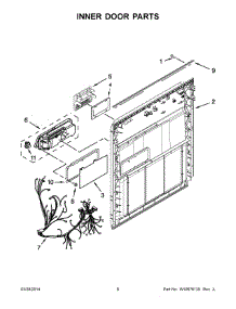 04 - Inner Door Parts parts for Whirlpool Dishwasher WDF310PAAT5 from AppliancePartsPros.com