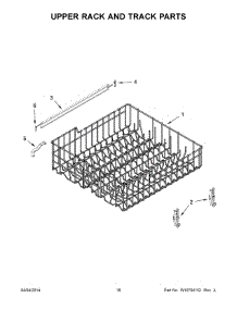 10 - Upper Rack And Track Parts parts for Whirlpool Dishwasher WDF310PLAT5 from AppliancePartsPros.com