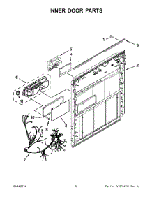 04 - Inner Door Parts parts for Whirlpool Dishwasher WDF310PLAW5 from AppliancePartsPros.com