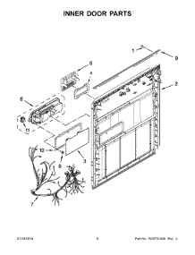 04 - Inner Door Parts parts for Whirlpool Dishwasher WDF320PADB0 from AppliancePartsPros.com
