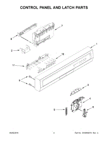 03 - Control Panel And Latch Parts parts for Whirlpool Dishwasher WDF320PADD2 from AppliancePartsPros.com