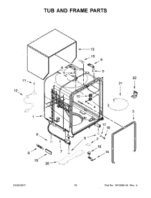 06 - Tub And Frame Parts parts for Whirlpool Dishwasher WDF331PAHW0 from AppliancePartsPros.com