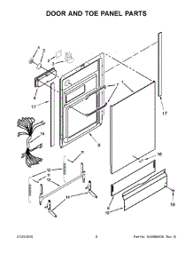 04 - Door And Toe Panel Parts parts for Whirlpool Dishwasher WDF518SAFW0 from AppliancePartsPros.com