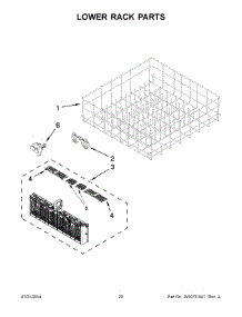 11 - Lower Rack Parts parts for Whirlpool Dishwasher WDF520PADB0 from AppliancePartsPros.com