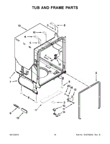 06 - Tub And Frame Parts parts for Whirlpool Dishwasher WDF520PADB2 from AppliancePartsPros.com