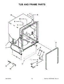 06 - Tub And Frame Parts parts for Whirlpool Dishwasher WDF520PADB3 from AppliancePartsPros.com