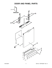 02 - Door And Panel Parts parts for Whirlpool Dishwasher WDF520PADM3 from AppliancePartsPros.com