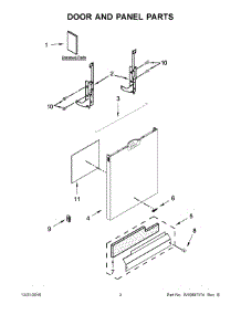 02 - Door And Panel Parts parts for Whirlpool Dishwasher WDF520PADM7 from AppliancePartsPros.com