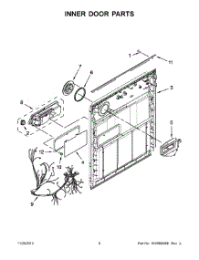 04 - Inner Door Parts parts for Whirlpool Dishwasher WDF530PAYM7 from AppliancePartsPros.com