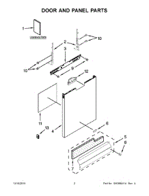 02 - Door And Panel Parts parts for Whirlpool Dishwasher WDF530PLYB7 from AppliancePartsPros.com