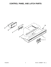 03 - Control Panel And Latch Parts parts for Whirlpool Dishwasher WDF530PSYB7 from AppliancePartsPros.com