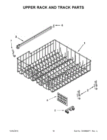 10 - Upper Rack And Track Parts parts for Whirlpool Dishwasher WDF530PSYB7 from AppliancePartsPros.com